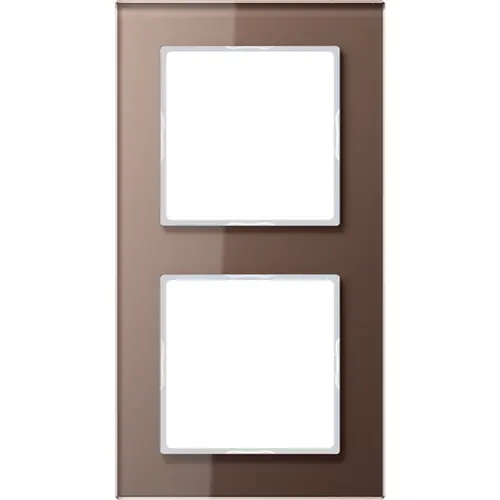 JUNG AC 582 GL MO afdekraam 2-voudig A Creation mokka glas