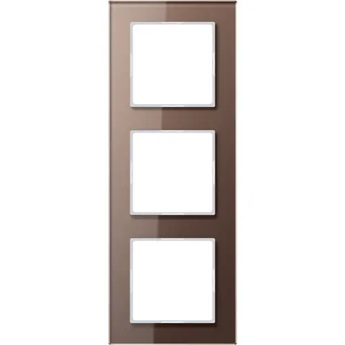 JUNG AC 583 GL MO afdekraam 3-voudig A Creation mokka glas