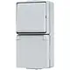 JUNG 676 W combinatie wisselschakelaar / wandcontactdoos randaarde opbouw IP44 WG600
