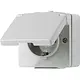 JUNG 620 W wandcontactdoos randaarde met klapdeksel opbouw IP44 WG600