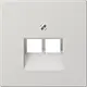 JUNG LS 969-2 UA LG centraalplaat 2-voudig tbv RJ45 wandcontactdoos LS990 lichtgrijs