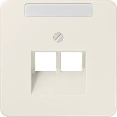 JUNG 569-2 NAUA centraalplaat 2-voudig met tekstvenster tbv RJ45 wandcontactdoos CD500 creme