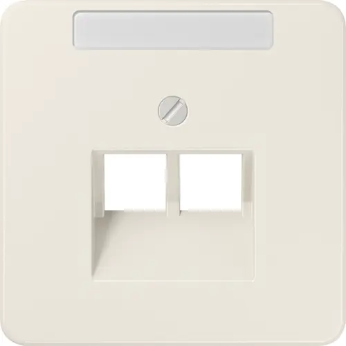 JUNG 569-2 NAUA centraalplaat 2-voudig met tekstvenster tbv RJ45 wandcontactdoos CD500 creme