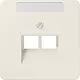 JUNG 569-2 NAUA centraalplaat 2-voudig met tekstvenster tbv RJ45 wandcontactdoos CD500 creme