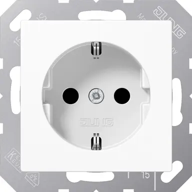 JUNG A 1520 NKI WW wandcontactdoos randaarde Safety+ A-range alpine wit