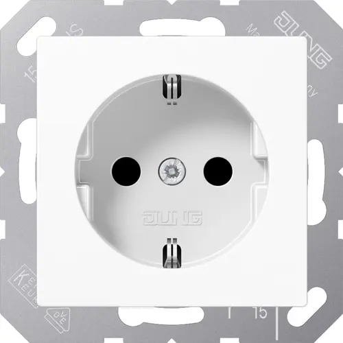 JUNG A 1520 NKI WW wandcontactdoos randaarde Safety+ A-range alpine wit