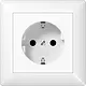 JUNG AS 1520 NKI WW wandcontactdoos randaarde Safety+ met volle afdekplaat AS500 alpine wit