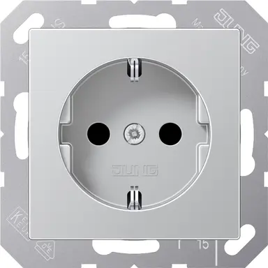 JUNG A 1520 N AL wandcontactdoos randaarde A-range aluminium