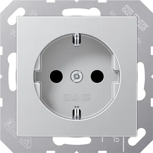 JUNG A 1520 N AL wandcontactdoos randaarde A-range aluminium