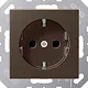 JUNG A 1520 NKI MO wandcontactdoos randaarde Safety+ A-range mokka