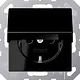 JUNG A 1520 NKIKL SW wandcontactdoos randaarde Safety+ klapdeksel A-range zwart glans