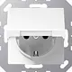 JUNG A 1520 NKL WW wandcontactdoos randaarde met klapdeksel A-range alpine wit
