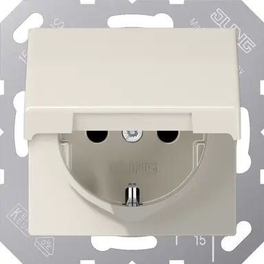 JUNG AS 1520 NKIKL wandcontactdoos randaarde Safety+ klapdeksel AS500 creme