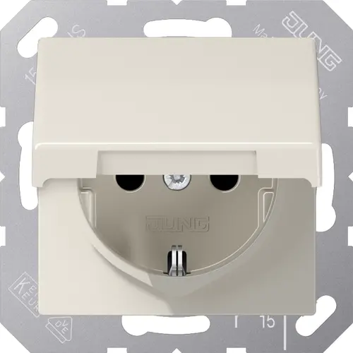 JUNG AS 1520 NKIKL wandcontactdoos randaarde Safety+ klapdeksel AS500 creme