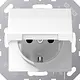 JUNG AS 1520 NKIKL WW wandcontactdoos randaarde Safety+ en klapdeksel AS500 alpine wit