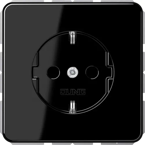 JUNG CD 1520 NKI SW wandcontactdoos randaarde Safety+ CD500 zwart glans