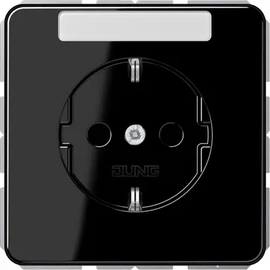 JUNG CD 1520 NNA SW wandcontactdoos randaarde tekstvenster CD500 zwart glans
