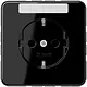 JUNG CD 1520 NNA SW wandcontactdoos randaarde tekstvenster CD500 zwart glans