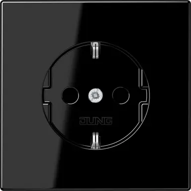JUNG LS 1520 NKI SW wandcontactdoos randaarde Safety+ LS990 zwart glans