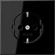 JUNG LS 1520 NKI SW wandcontactdoos randaarde Safety+ LS990 zwart glans