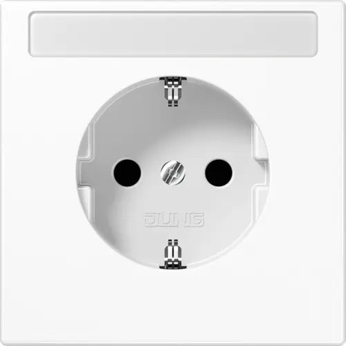 JUNG LS 1520 NNA WW wandcontactdoos randaarde tekstvenster LS990 alpine wit