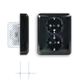 JUNG CD 5020 NKI SW wandcontactdoos 2-voudig randaarde Safety+ voor enkele inbouwdoos CD500 zwart glans