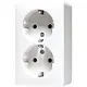 JUNG 6020 KIA WW opbouw wandcontactdoos 2-voudig randaarde Safety+ AP600 alpine wit