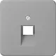 JUNG CD 569-1 UA GR centraalplaat 1-voudig tbv RJ45 wandcontactdoos CD500 grijs