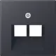 JUNG A 569-2 BFPLUA ANM centraalplaat 2-voudig tbv RJ45 wandcontactdoos A-range antraciet mat