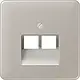 JUNG CD 569-2 UA PT centraalplaat 2-voudig tbv RJ45 wandcontactdoos CD500 platina