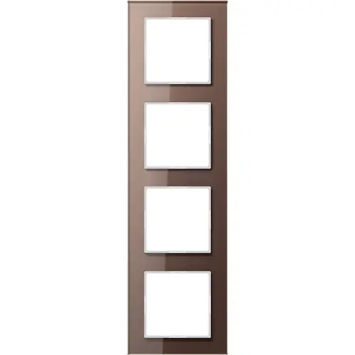 JUNG AC 584 GL MO afdekraam 4-voudig A Creation mokka glas