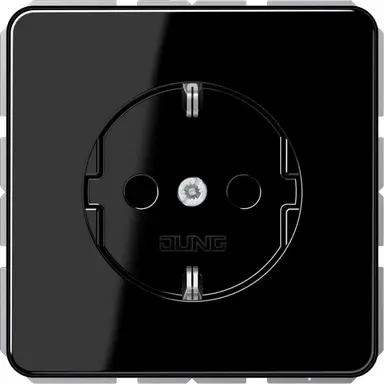 JUNG CD 1520 N SW wandcontactdoos randaarde CD500 zwart glans