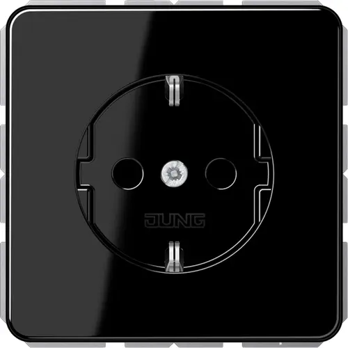 JUNG CD 1520 N SW wandcontactdoos randaarde CD500 zwart glans