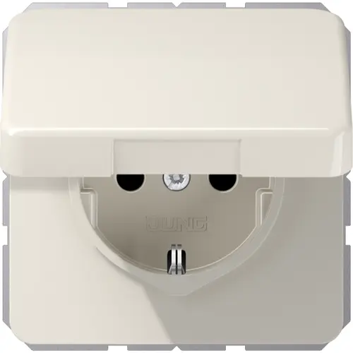 JUNG CD 1520 NBFKL wandcontactdoos randaarde klapdeksel CD500 creme