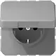 JUNG CD 1520 NBFKL GR wandcontactdoos randaarde klapdeksel CD500 grijs
