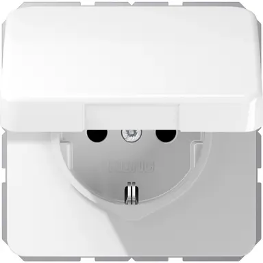 JUNG CD 1520 NBFKL WW wandcontactdoos randaarde klapdeksel CD500 alpine wit