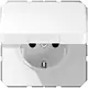 JUNG CD 1520 NBFKL WW wandcontactdoos randaarde klapdeksel CD500 alpine wit