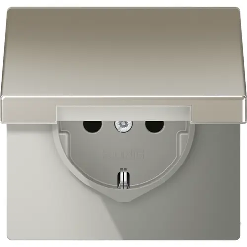JUNG ES 1520 NKL wandcontactdoos randaarde klapdeksel LS990 edelstaal