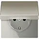 JUNG ES 1520 NKL wandcontactdoos randaarde klapdeksel LS990 edelstaal