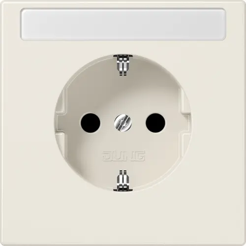 JUNG LS 1520 NKINA wandcontactdoos randaarde tekstvenster Safety+ LS990 creme