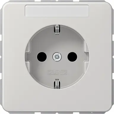 JUNG CD 1520 NKINA LG wandcontactdoos randaarde Safety+ met tekstvenster CD500 lichtgrijs