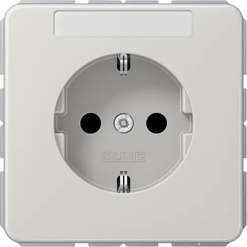 JUNG CD 1520 NKINA LG wandcontactdoos randaarde Safety+ met tekstvenster CD500 lichtgrijs
