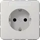 JUNG CD 1520 NKINA LG wandcontactdoos randaarde Safety+ met tekstvenster CD500 lichtgrijs