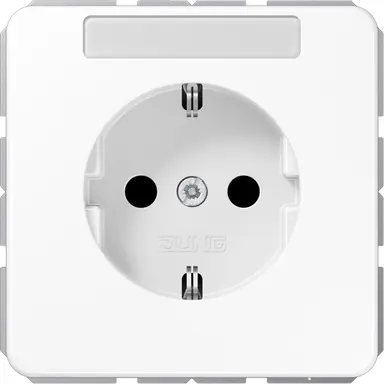 JUNG CD 1520 NKINA WW wandcontactdoos randaarde Safety+ met tekstvenster CD500 alpine wit