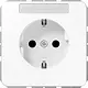 JUNG CD 1520 NKINA WW wandcontactdoos randaarde Safety+ met tekstvenster CD500 alpine wit