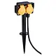 Q-Link 54.502.57 stekkerdoos RA 2-voudig op spies 3 meter IP44 zwart OP=OP