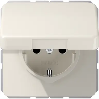 JUNG CD 1520 NBFKIKL wandcontactdoos randaarde Safety+ klapdeksel CD500 creme