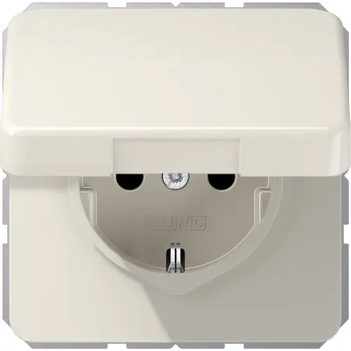 JUNG CD 1520 NBFKIKL wandcontactdoos randaarde Safety+ klapdeksel CD500 creme
