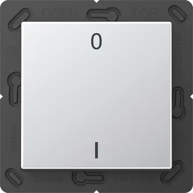 JUNG ENO A 590-01 AL EnOcean draadloze wandzender 2-kanaals met symbolen 0-1 A-range aluminium