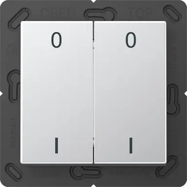 JUNG ENO A 595-01 AL EnOcean radiografische wandzender 4-kanaals met symbolen 0-1 A-range aluminium